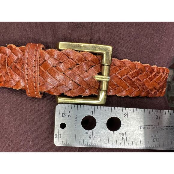 Split leather belt brown size small - Picture 4 of 11